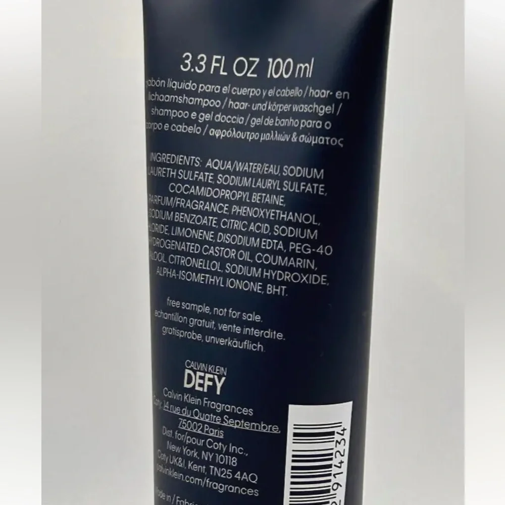 Calvin Klein Defy for Men Hair and Body Wash 100 ml 3.3 fl oz NEW